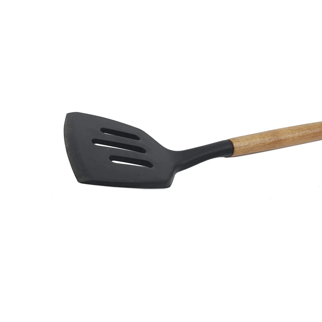 St. Clare 6 pce Utensil Set <br>Black Silicone with Acacia Handle <br>Italian Design - Image 11