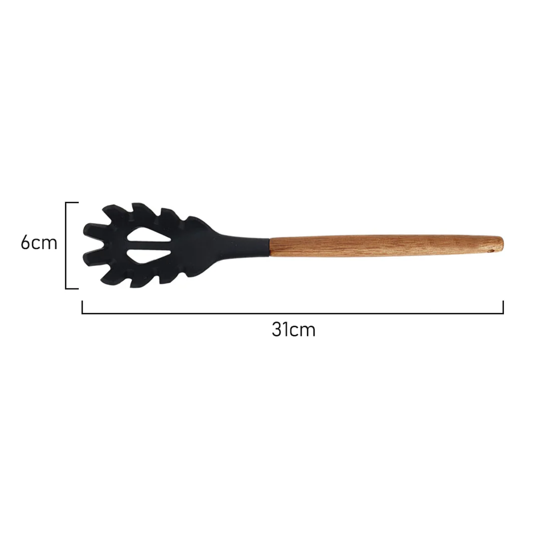St. Clare 6 pce Utensil Set <br>Black Silicone with Acacia Handle <br>Italian Design - Image 14