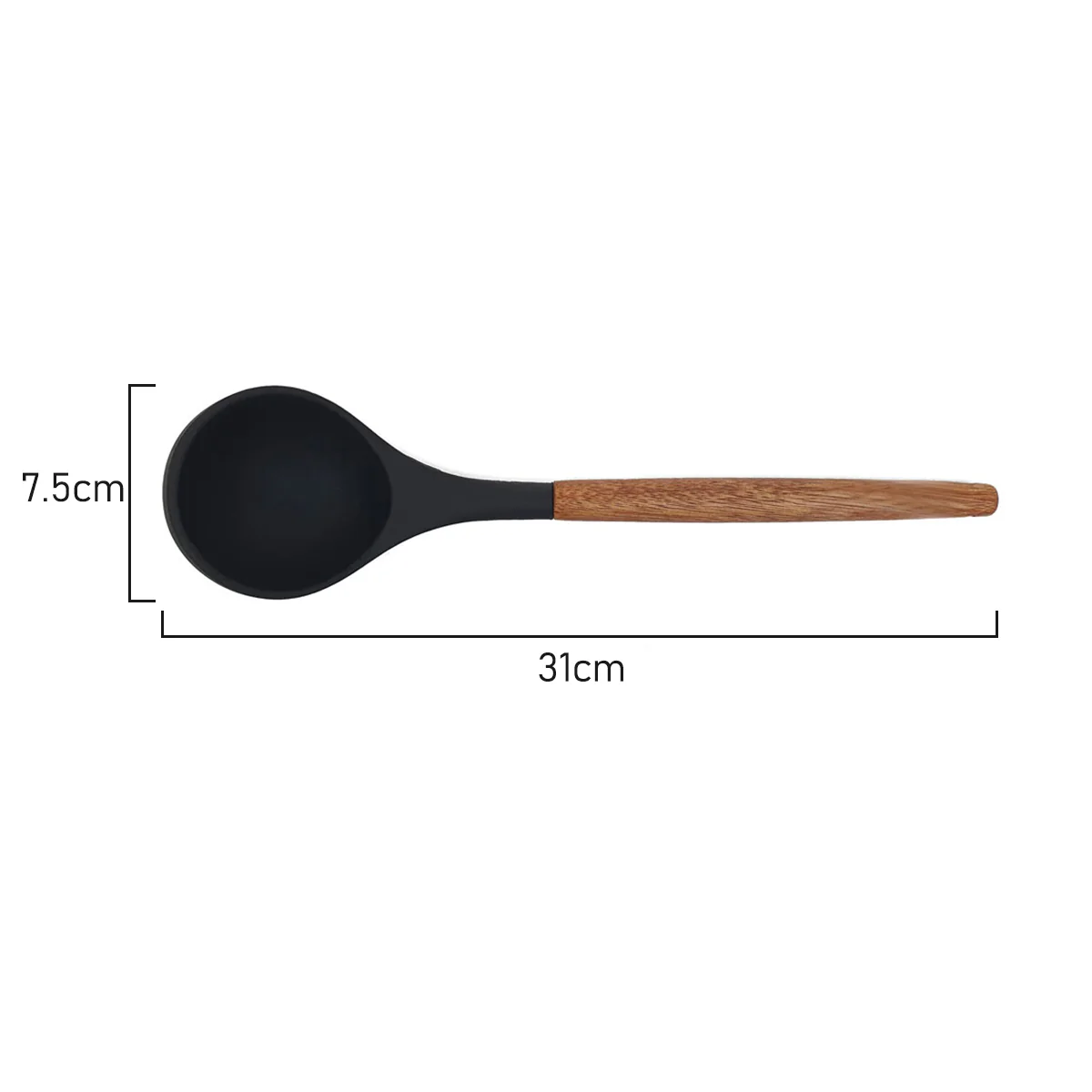 St. Clare 6 pce Utensil Set <br>Black Silicone with Acacia Handle <br>Italian Design - Image 15