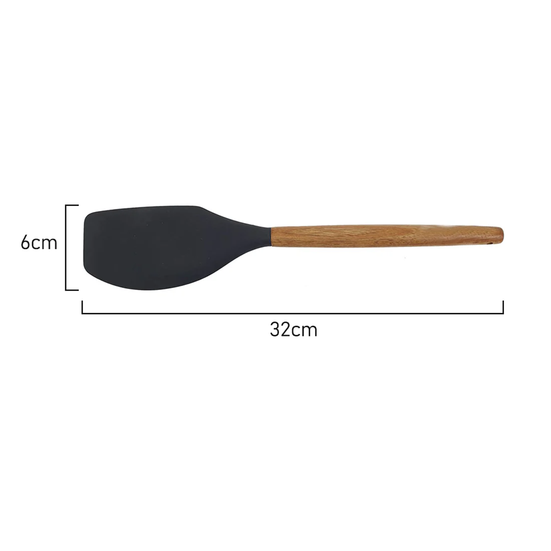 St. Clare 6 pce Utensil Set <br>Black Silicone with Acacia Handle <br>Italian Design - Image 19