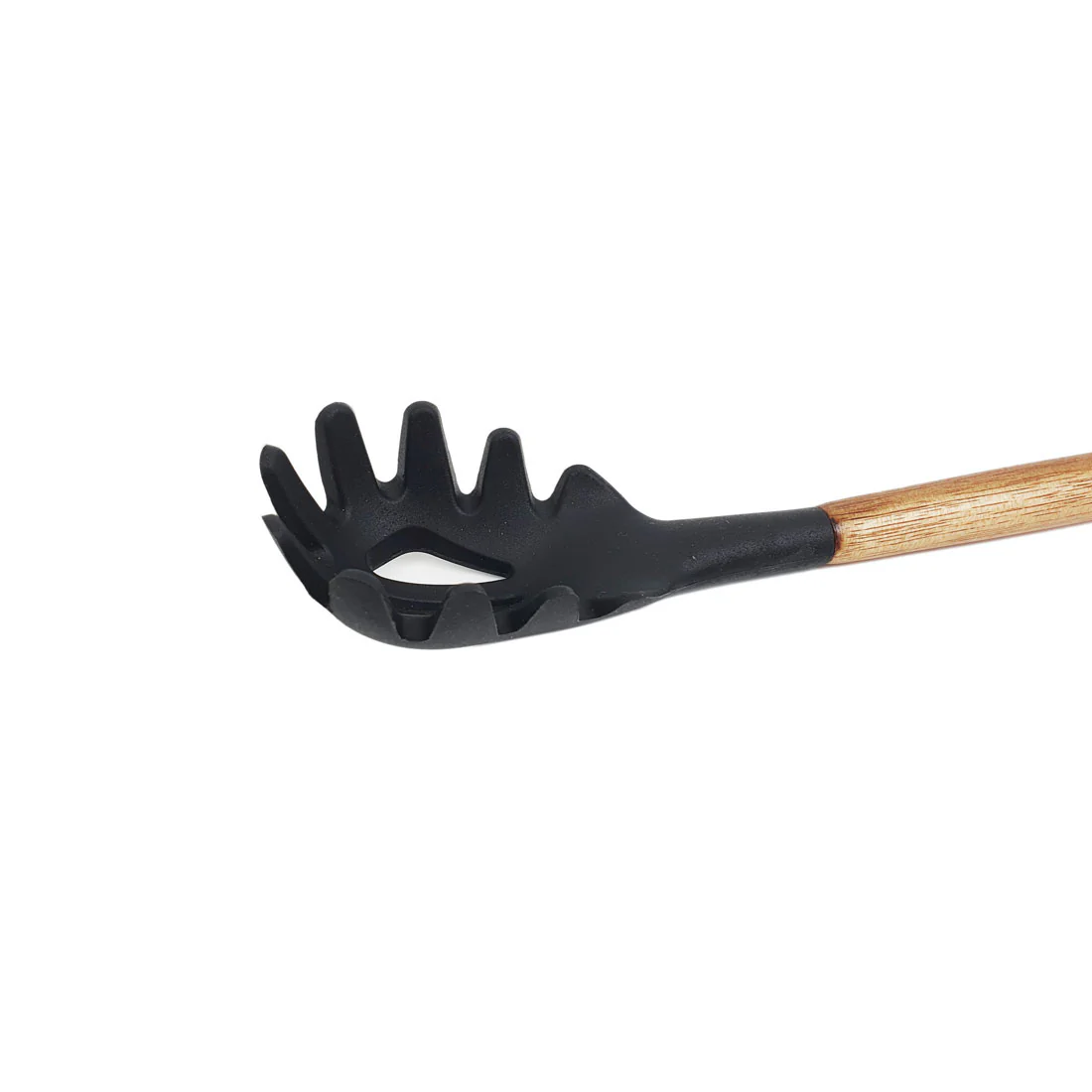 St. Clare 6 pce Utensil Set <br>Black Silicone with Acacia Handle <br>Italian Design - Image 3