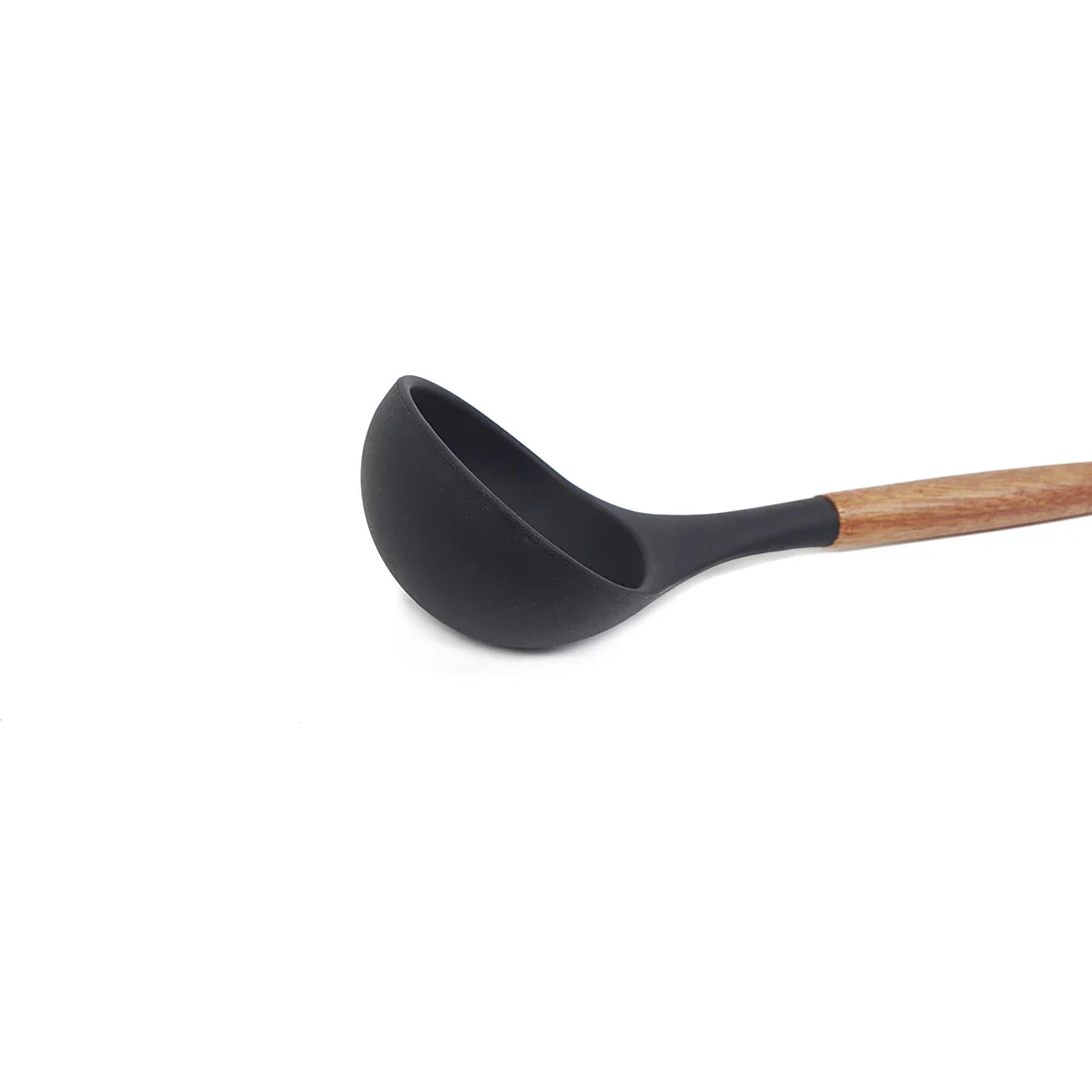 St. Clare 6 pce Utensil Set <br>Black Silicone with Acacia Handle <br>Italian Design - Image 5