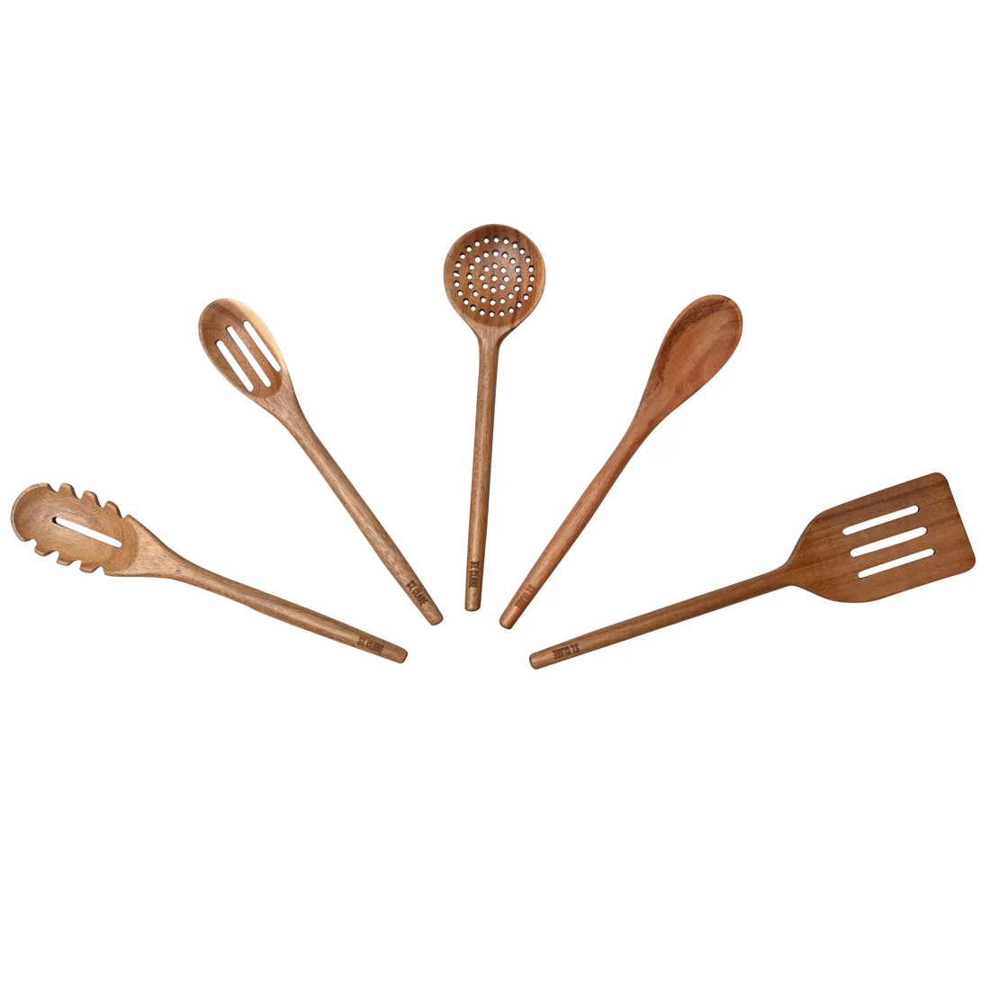 St. Clare 5 pce Utensil Set <br>Sustainably Farmed Solid Acacia Wood <br>Eco Friendly - Image 3