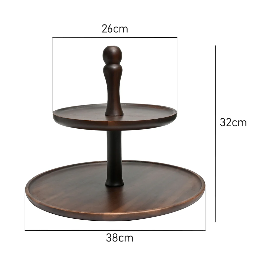 St Clare Acacia 2 Tier Serving Tray Acacia Wood Dimensions 26cm/38cm - Image 3
