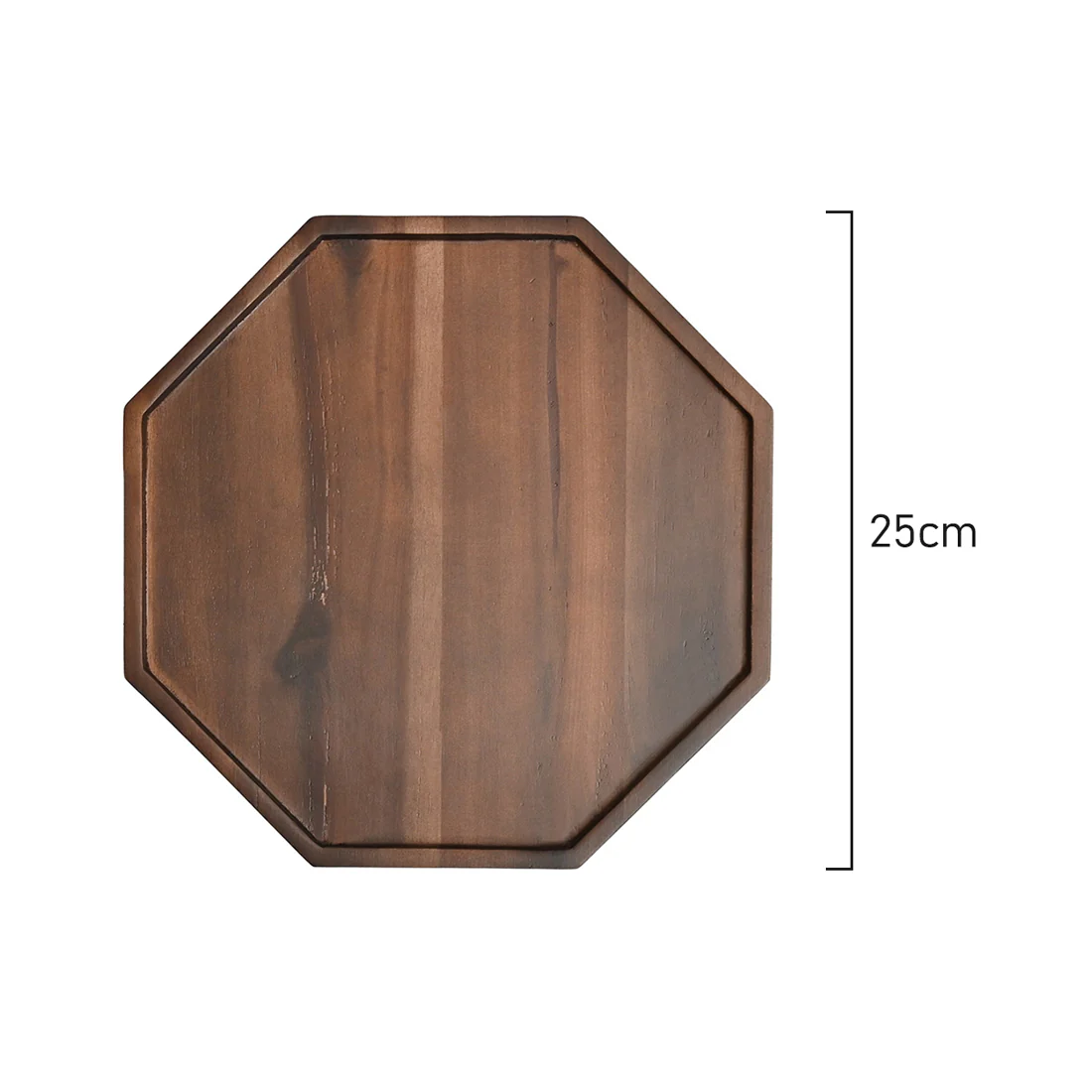 St Clare Acacia Octagonal Serving Tray <br>Acacia Wood <br>Dimensions 25cm - Image 3
