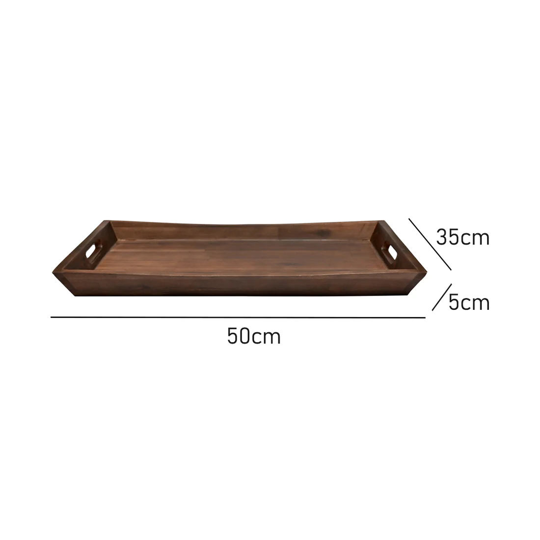 St Clare Acacia Rectangular Curved Serving Tray <br>Acacia Wood <br>Dimensions 50 x 35 x 5cm - Image 5