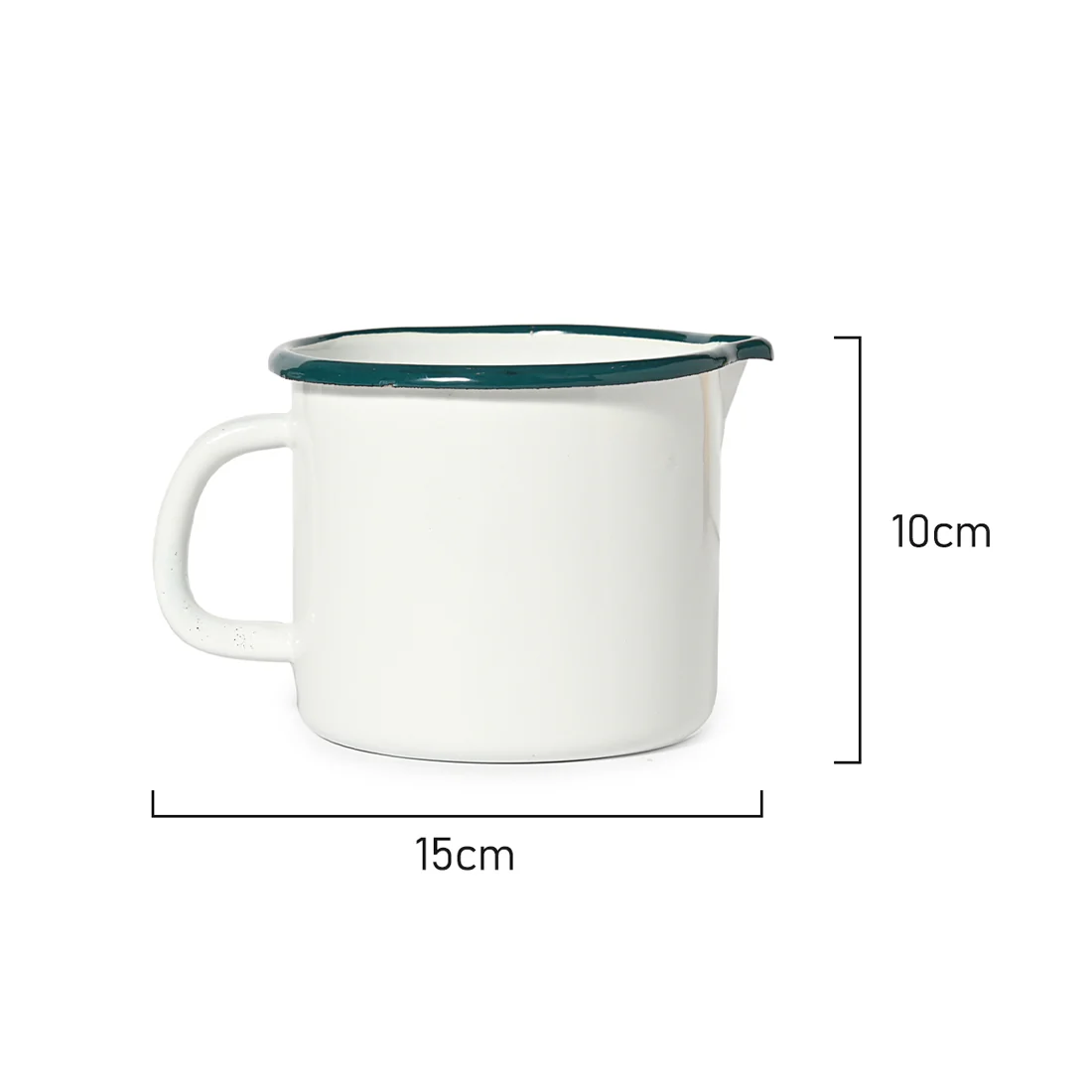 St Clare Enamel Measuring Jug <br>White & Green <br>Dimensions - 10cm - Image 3