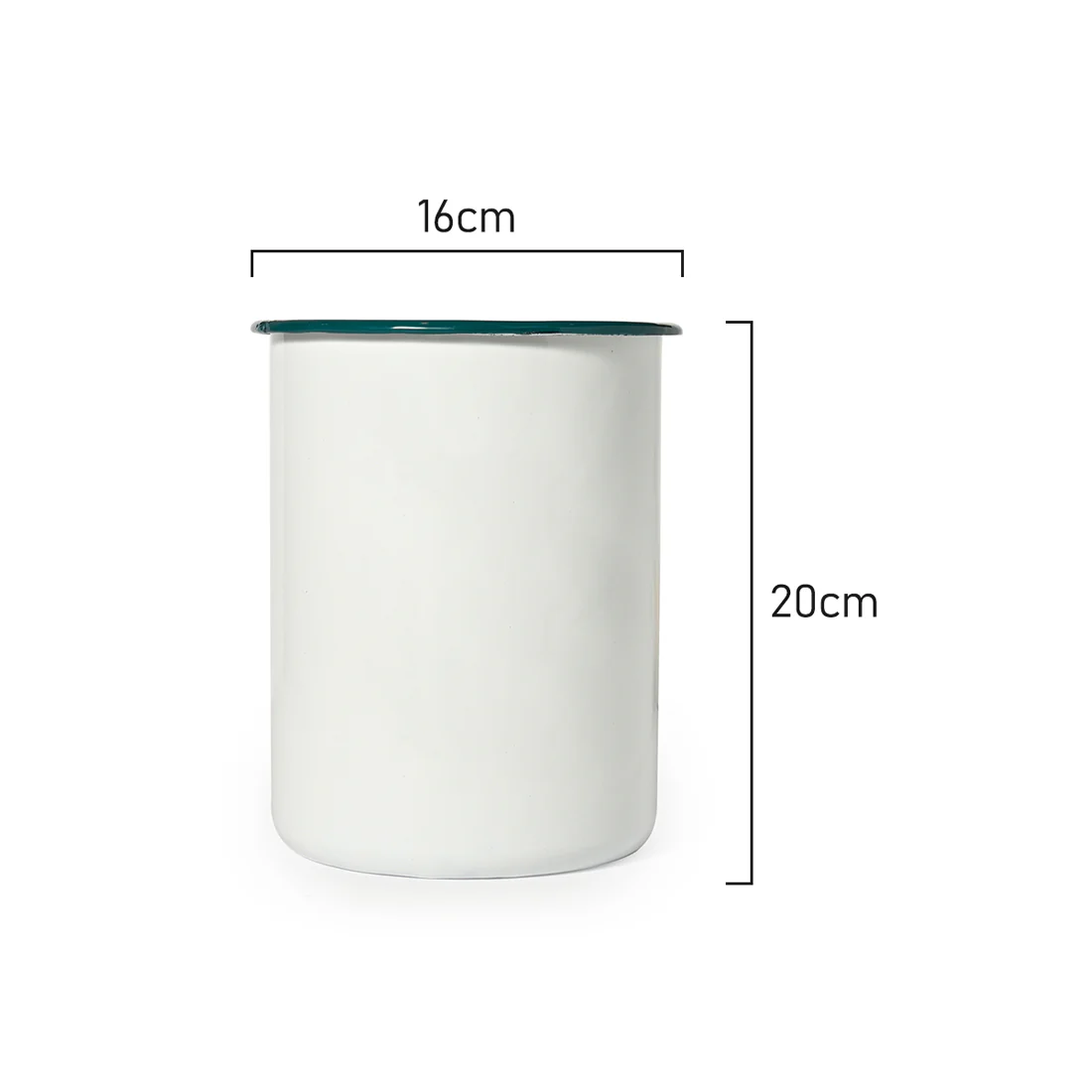 St Clare Enamel Utensil Holder <br>White & Green <br>Dimensions - 14cm - Image 5