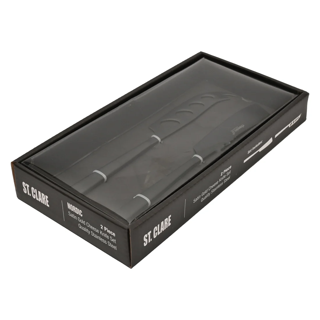 St Clare Nordic 2 Pce Cheese Set <br>Black Satin Finish <br>Quality Stainless Steel - Image 4