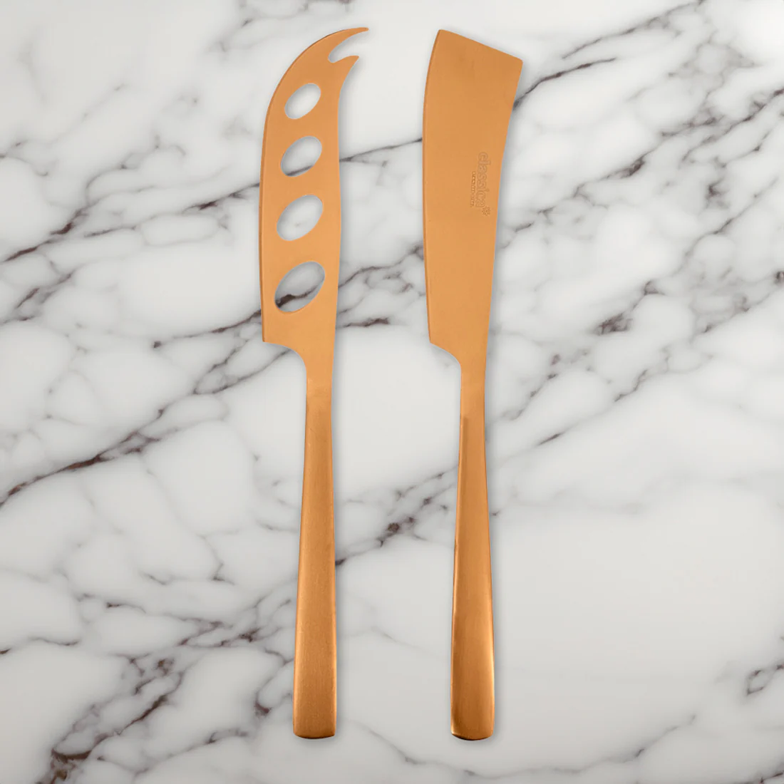 St Clare Nordic 2 Pce Cheese Set <br>Rose Gold Satin Finish <br>Quality Stainless Steel - Image 2