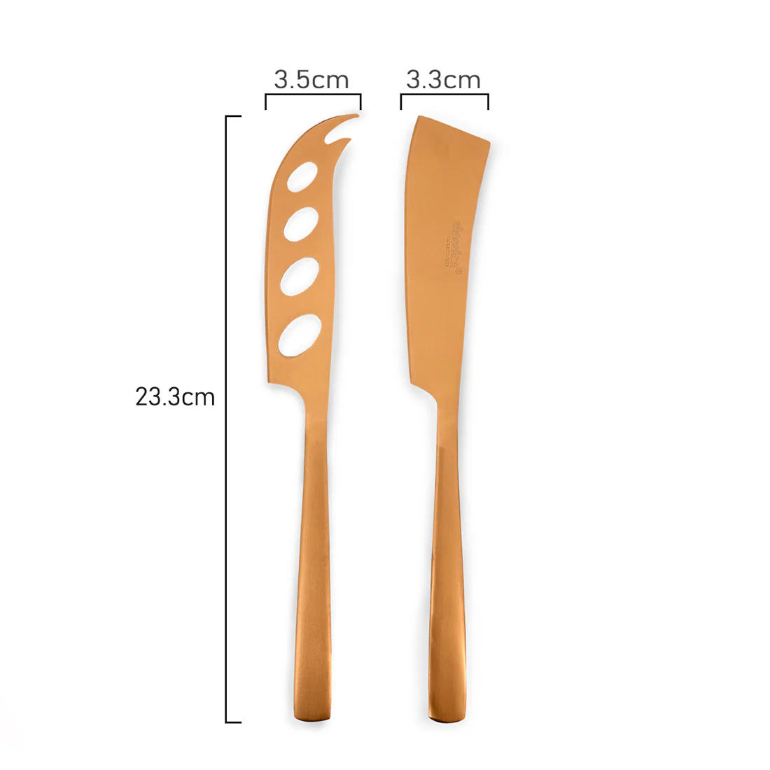 St Clare Nordic 2 Pce Cheese Set <br>Rose Gold Satin Finish <br>Quality Stainless Steel - Image 5