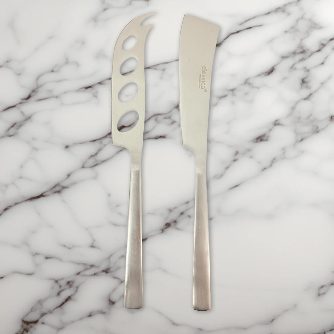 St Clare Nordic 2 Pce Cheese Set <br>Silver Satin Finish <br>Quality Stainless Steel - Image 2