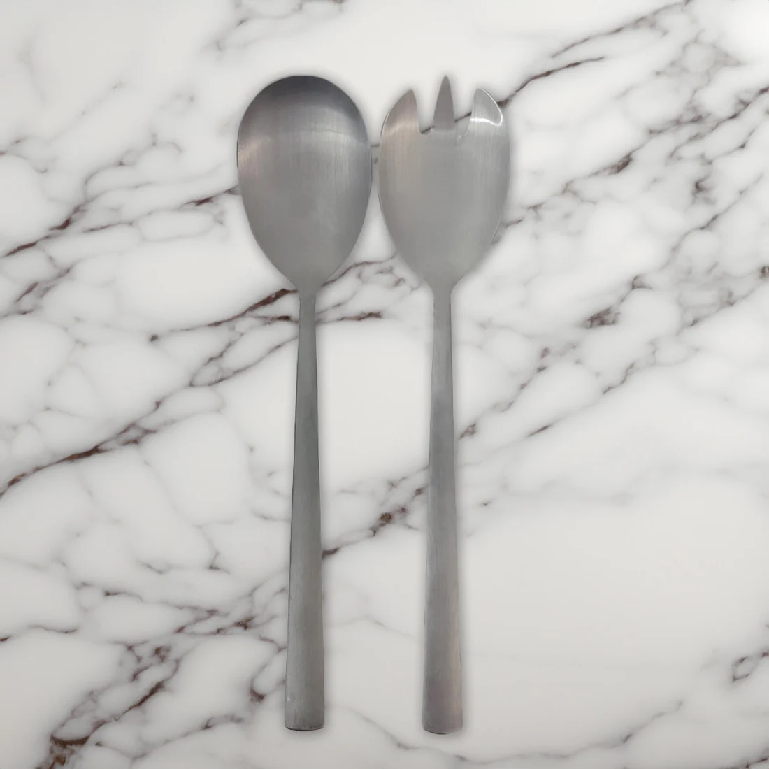 St Clare Nordic 2 Pce Salad & Fork Set <br>Black Satin Finish <br>Quality Stainless Steel - Image 2