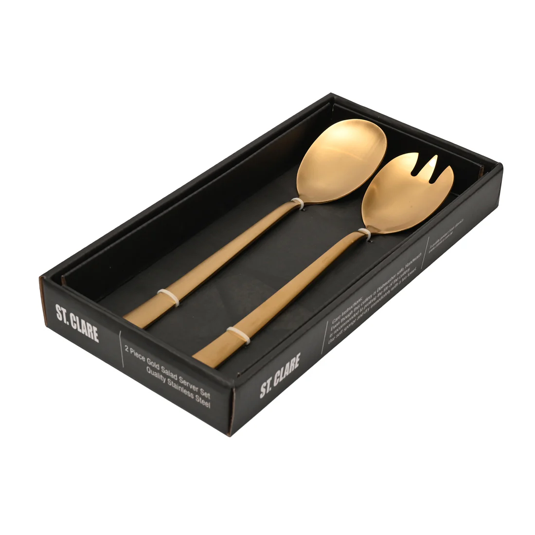 St Clare Nordic 2 Pce Salad & Fork Set <br>Gold Satin Finish <br>Quality Stainless Steel - Image 3