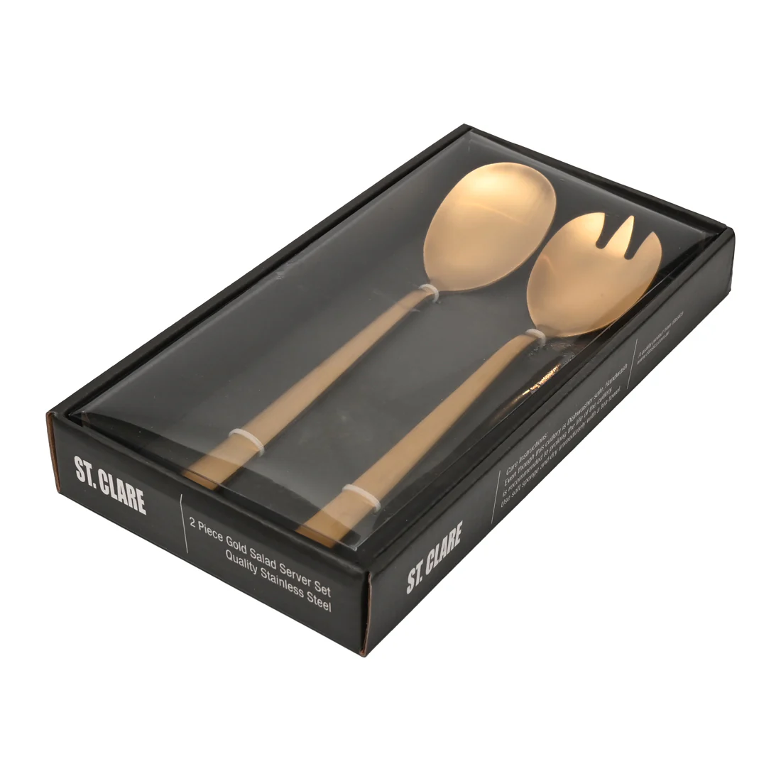 St Clare Nordic 2 Pce Salad & Fork Set <br>Gold Satin Finish <br>Quality Stainless Steel - Image 4
