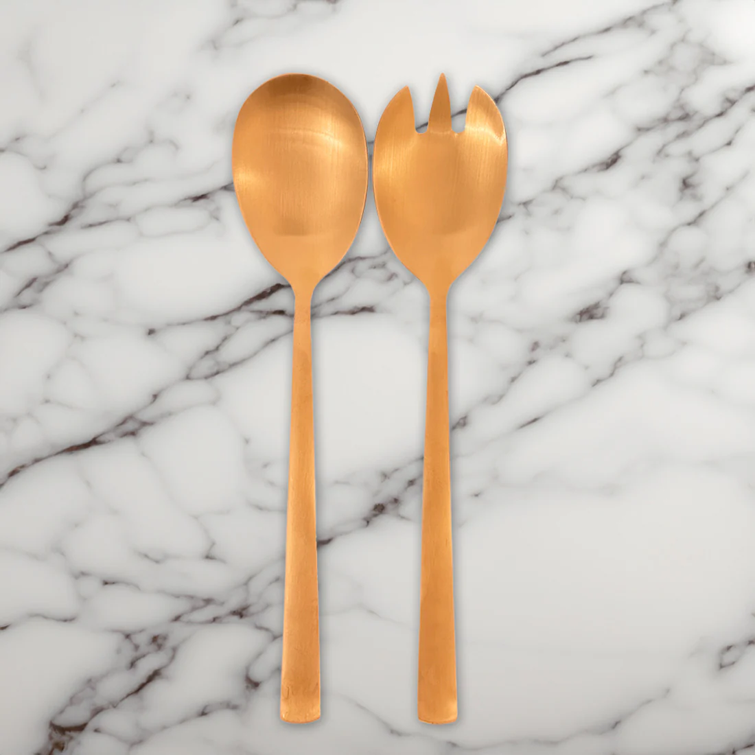 St Clare Nordic 2 Pce Salad & Fork Set <br>Rose Gold Satin Finish <br>Quality Stainless Steel - Image 2