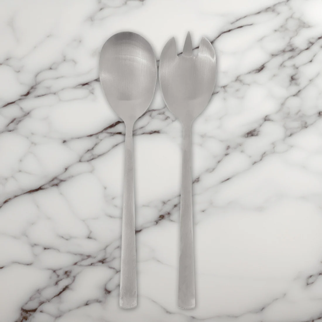 St Clare Nordic 2 Pce Salad & Fork Set <br>Silver Satin Finish <br>Quality Stainless Steel - Image 2