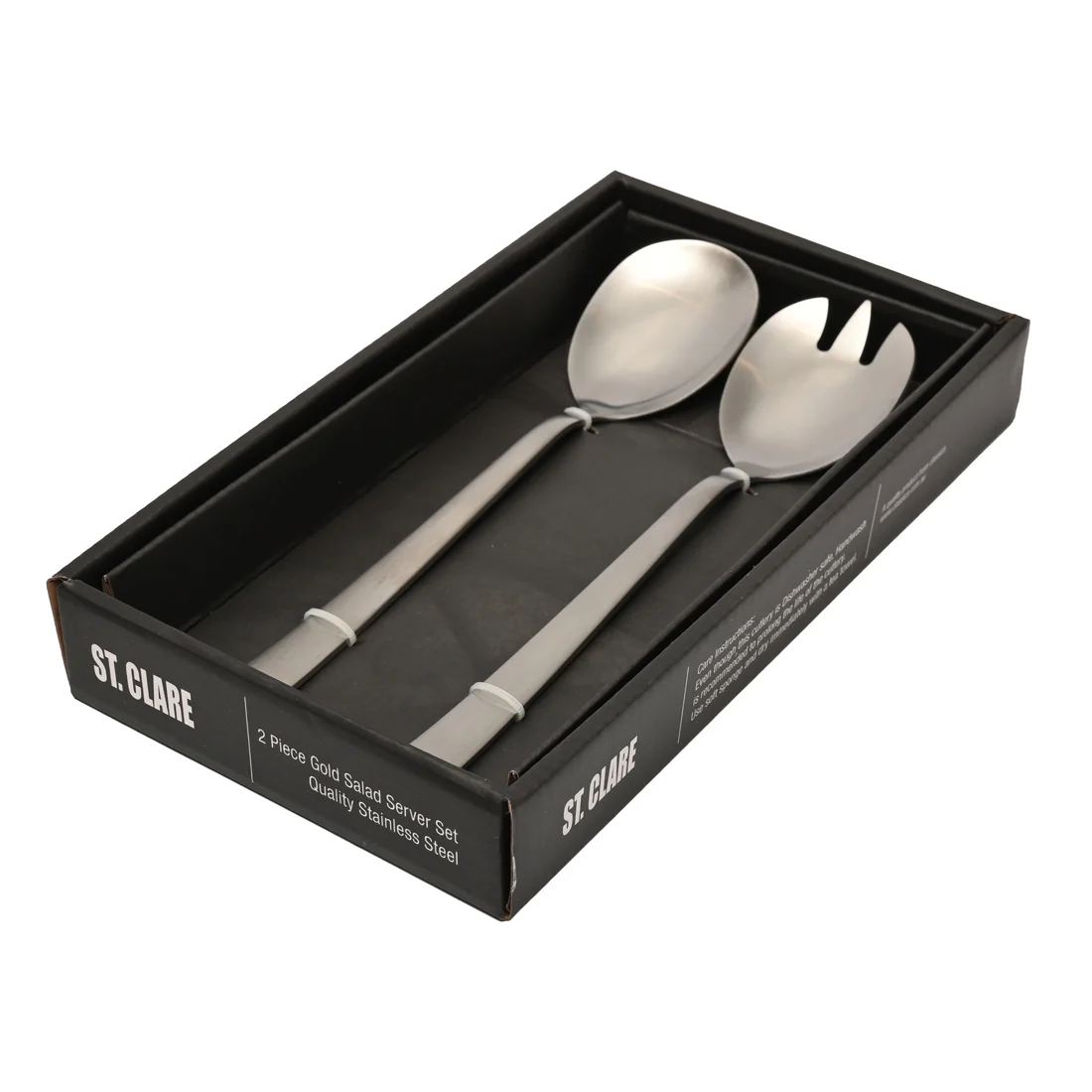 St Clare Nordic 2 Pce Salad & Fork Set <br>Silver Satin Finish <br>Quality Stainless Steel - Image 3