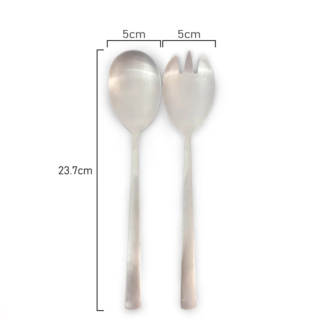 St Clare Nordic 2 Pce Salad & Fork Set <br>Silver Satin Finish <br>Quality Stainless Steel - Image 5