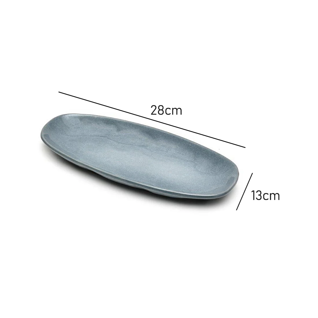 St Clare Oval Serving Plate <br>Reactive Blue <br>Dimensions - 28 x 13cm - Image 4