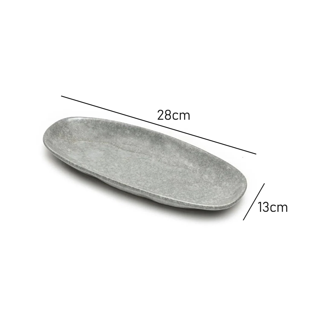 St Clare Oval Serving Plate <br>Reactive Grey <br>Dimensions - 28 x 13cm - Image 4