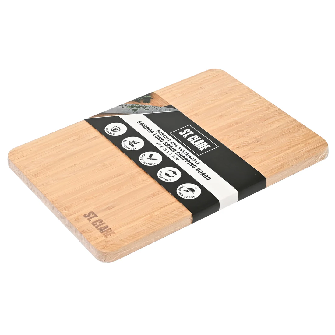 St Clare Rectangular Chopping Board <br>Bamboo Long Grain <br>Dimensions - 37 x 25 x 1.7cm - Image 3