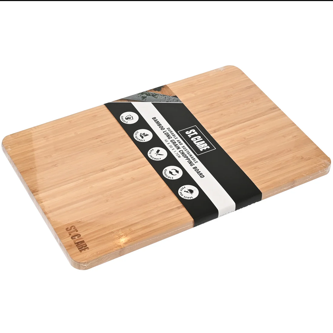 St Clare Rectangular Chopping Board <br>Bamboo Long Grain <br>Dimensions - 45 x 30 x 1.7cm - Image 3