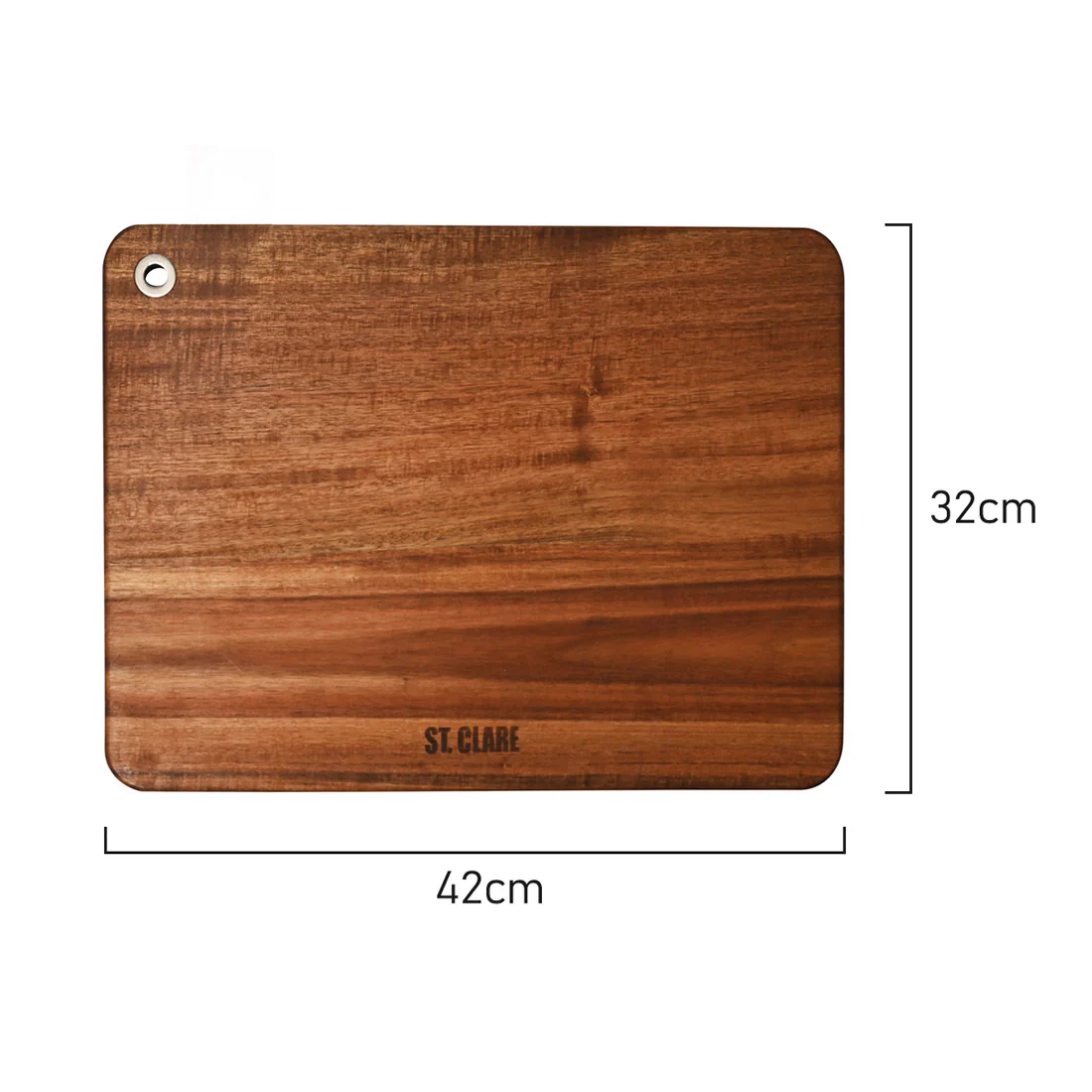 St Clare Rectangular Cutting Board <br>Acacia Wood <br>Dimensions - 42 x 32 x 2.5cm - Image 4