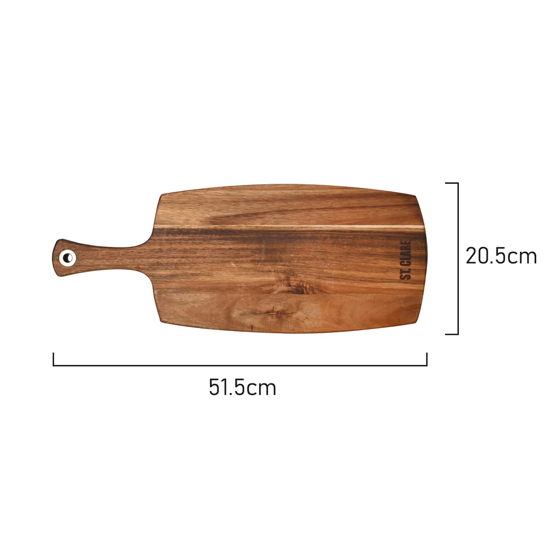 St Clare Rectangular Paddle Board <br>Acacia Wood <br>Dimensions - 51.5 x 20.5 x 1.6cm - Image 3