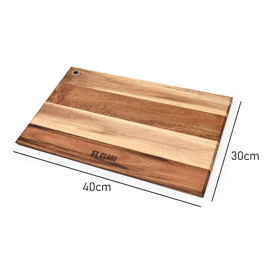 St Clare Rectangular Slim Board <br>Acacia Hardwood <br>Dimensions - 40 x 30 x 1.25cm - Image 4