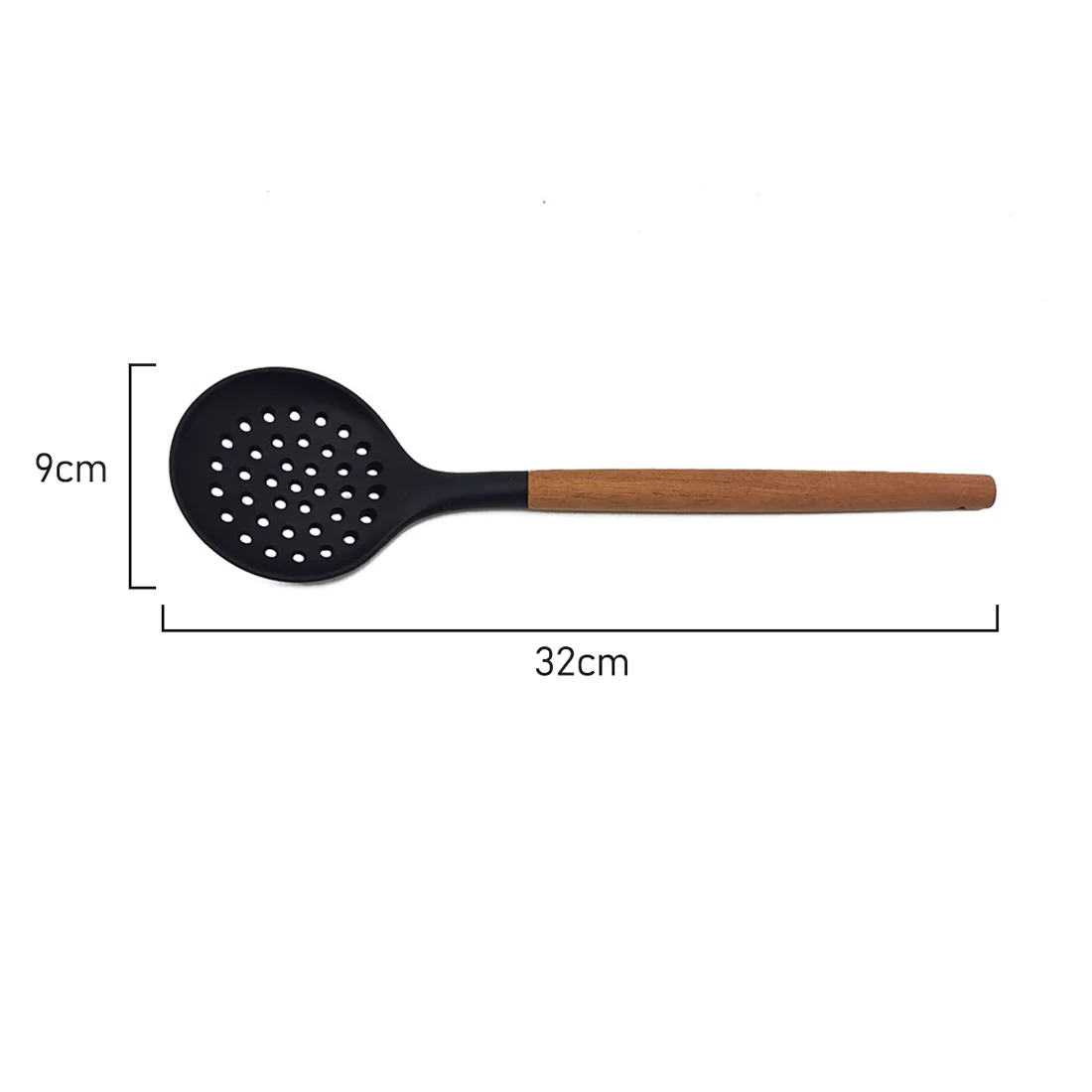 St. Clare Skimmer <br>Black Silicone with Acacia Handle <br>Dimensions - 32 cm - Image 3