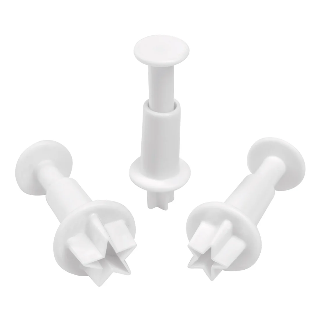Star Plunger 3 Piece Cutter <br>Set Spring Mechanism <br>Create detailed & precise decorations