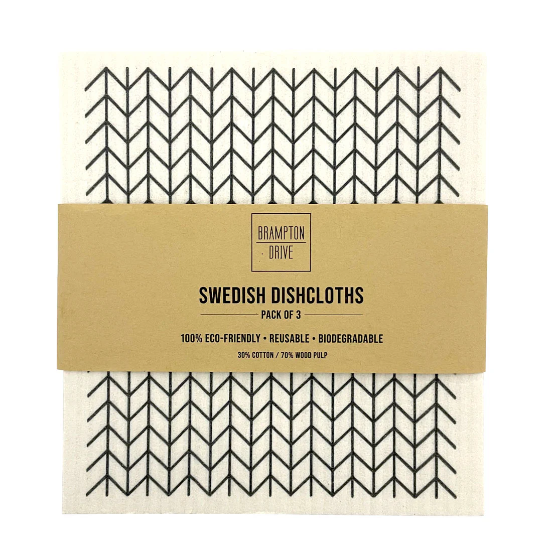 Swedish Dish Cloth - Set of 3 <br>100% Biodegradable <br>Geometric - Image 2