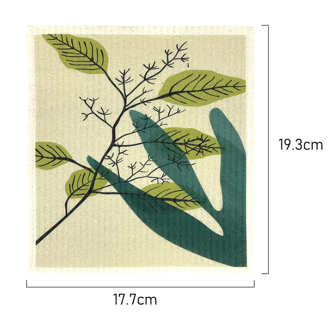 Swedish Dish Cloth - Set of 3 <br>100% Biodegradable <br>Green Leaves - Image 6