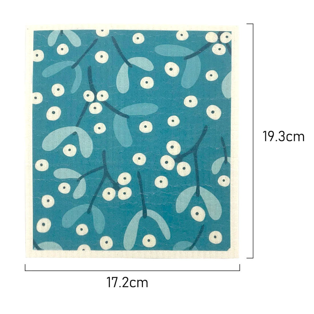 Swedish Dish Cloth - Set of 3 <br>100% Biodegradable <br>Teal Blossom - Image 4