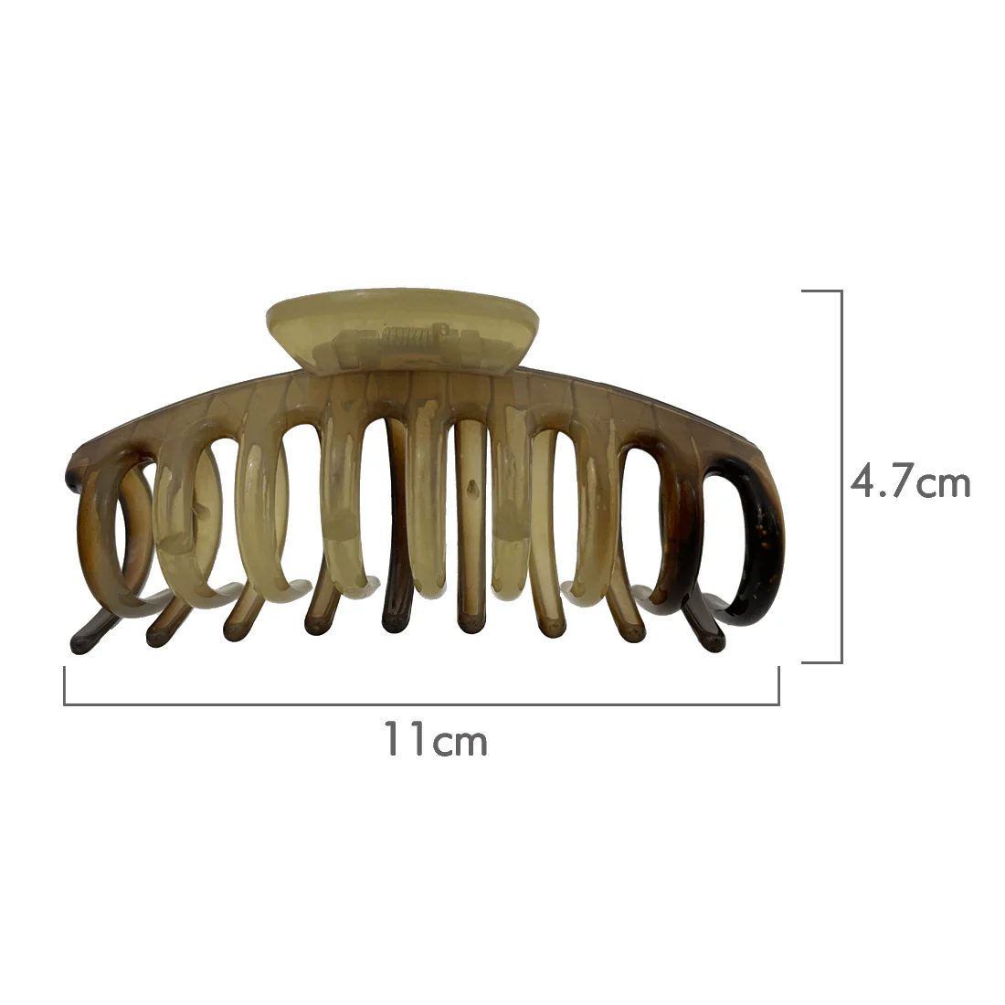Ullu Amanda Hair Claw <br>Size: 11 x 4.7 x 4cm <br>Transparent Shades Of Brown - Image 4