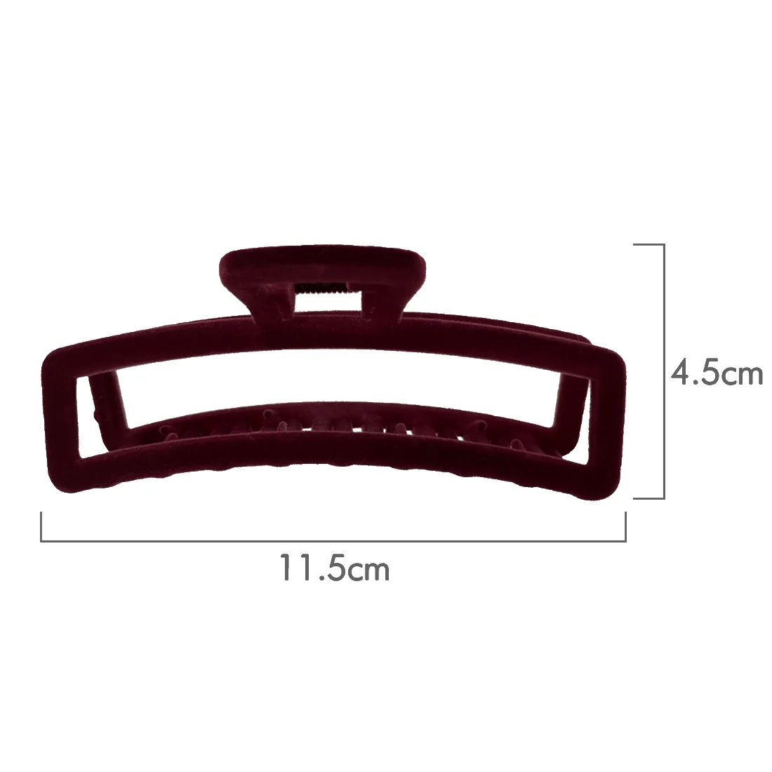 Ullu Antonia Hair Claw <br>Size: 11 x 4.7 x 4cm <br>Burgundy Velvet Like Soft Touch Finish - Image 3