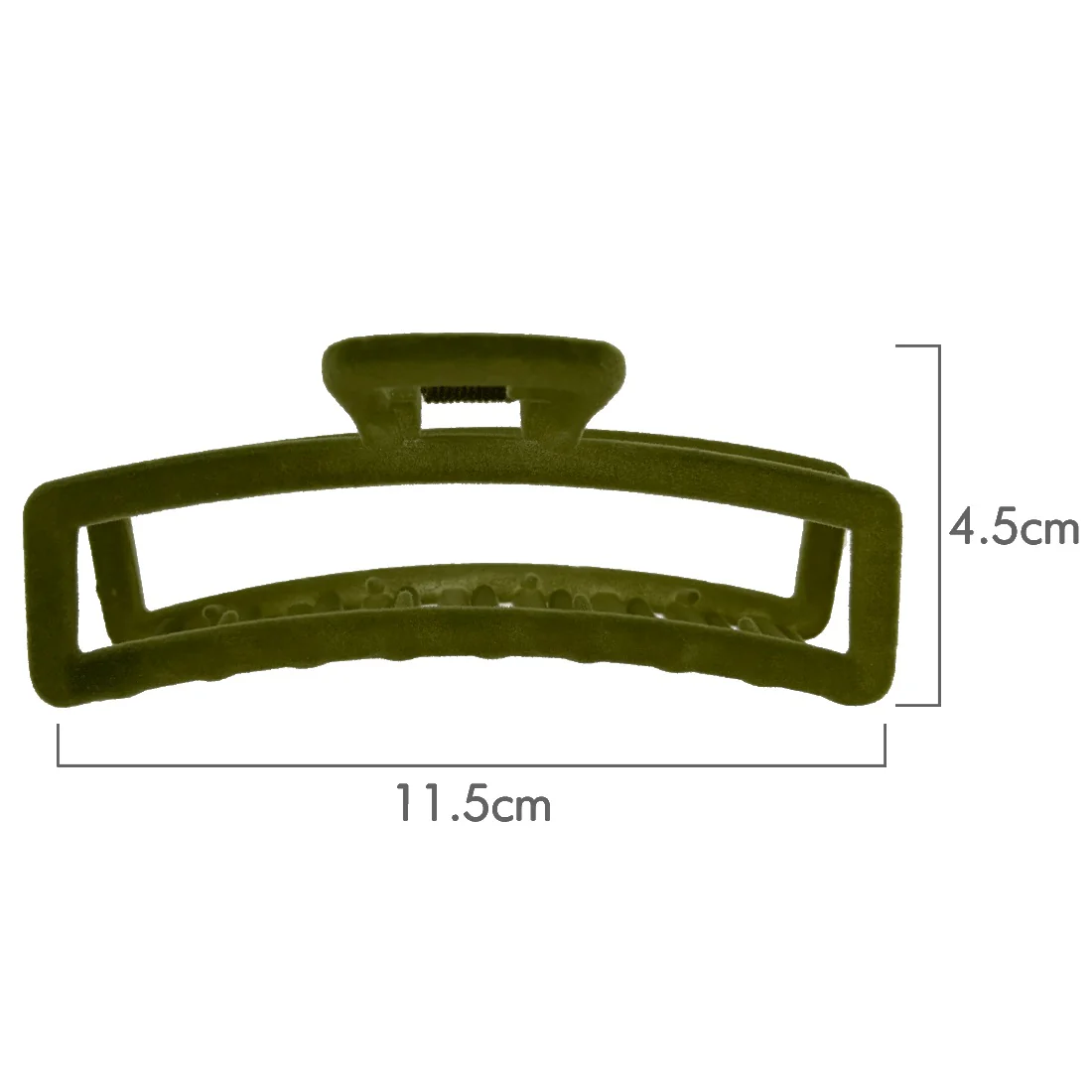 Ullu Antonia Hair Claw <br>Size: 11 x 4.7 x 4cm <br>Olive Green Velvet Like Soft Touch Finish - Image 2
