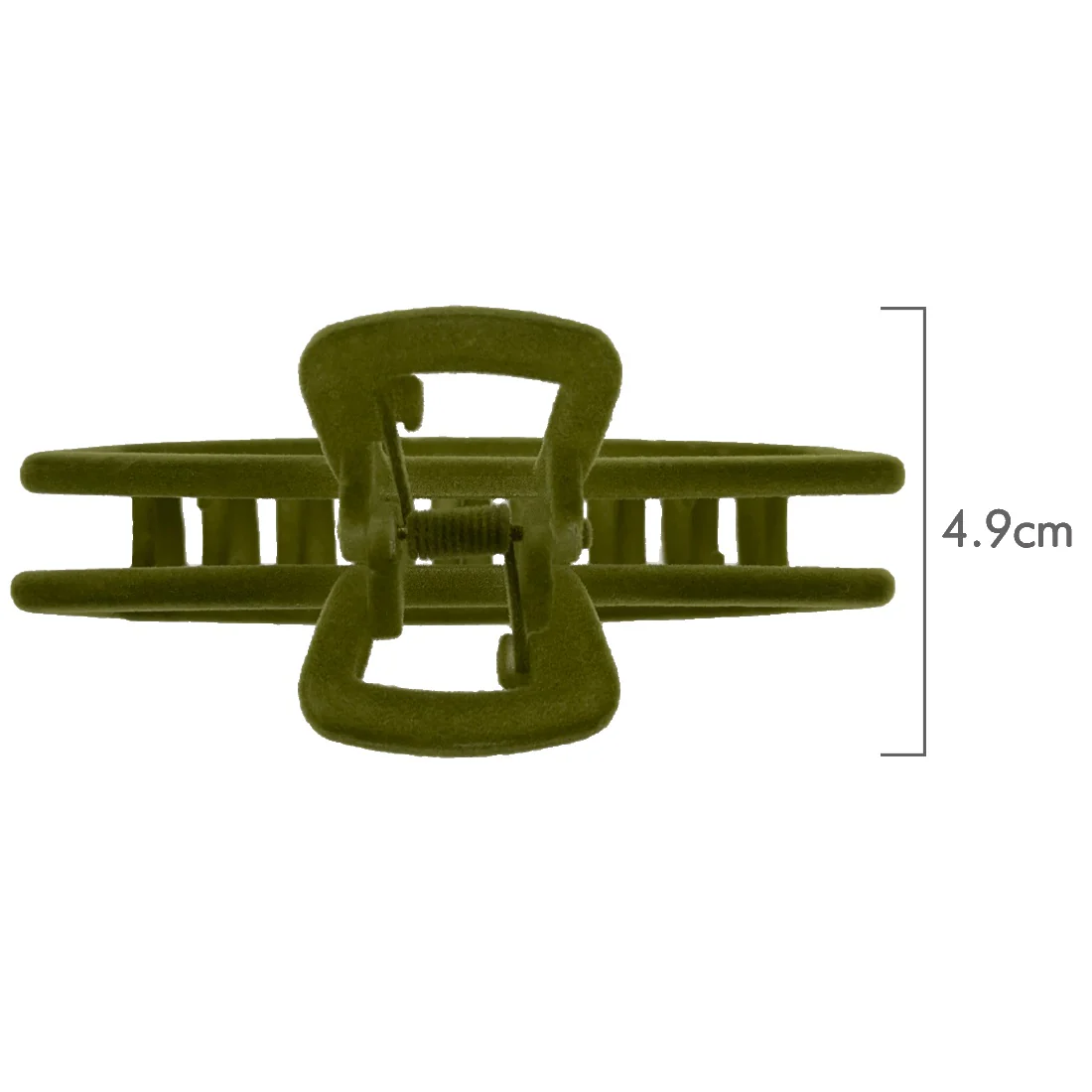Ullu Antonia Hair Claw <br>Size: 11 x 4.7 x 4cm <br>Olive Green Velvet Like Soft Touch Finish - Image 3