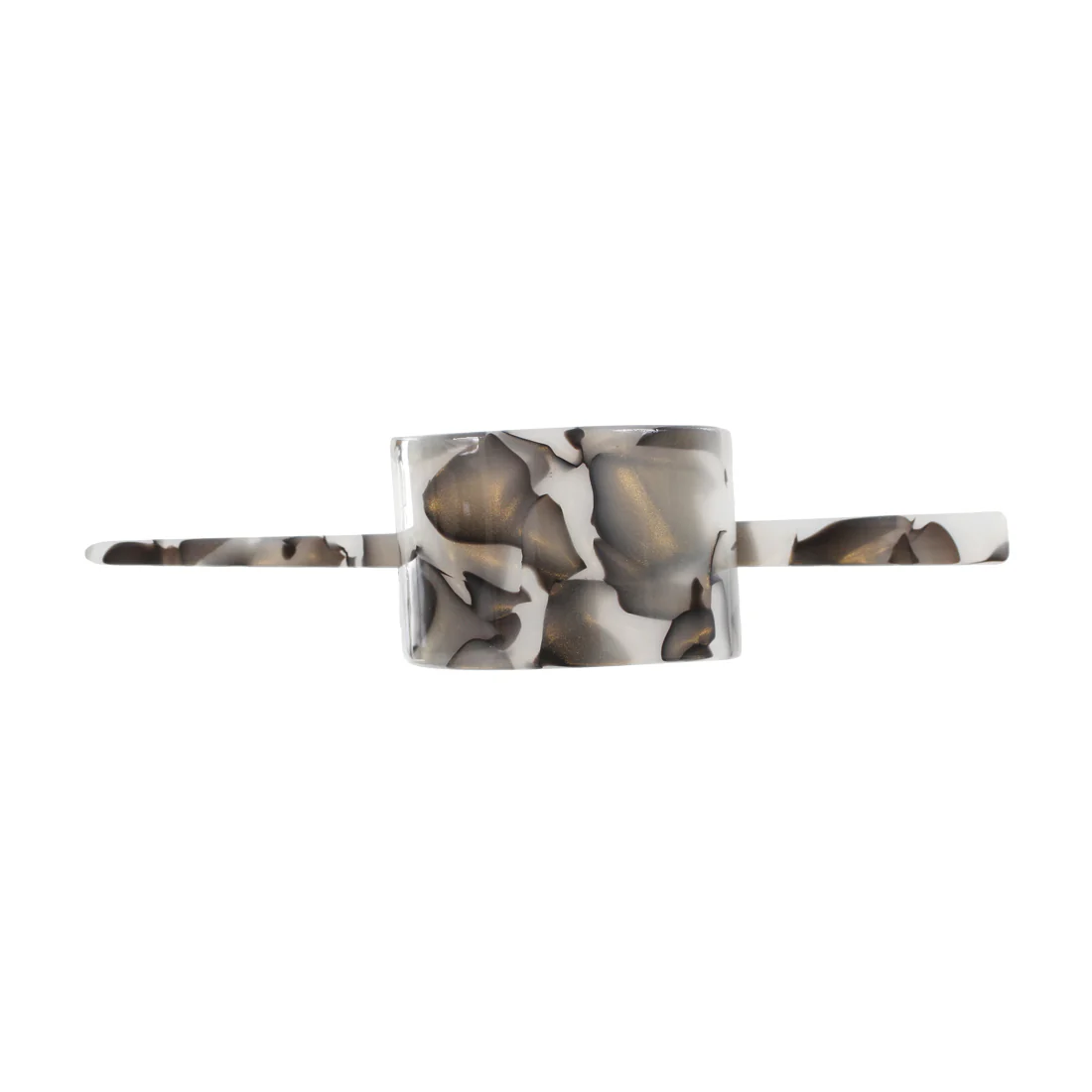 Ullu Harper Hair Slide Barrette <br>Marbled Grey <br>11.5cm x 2.9cm