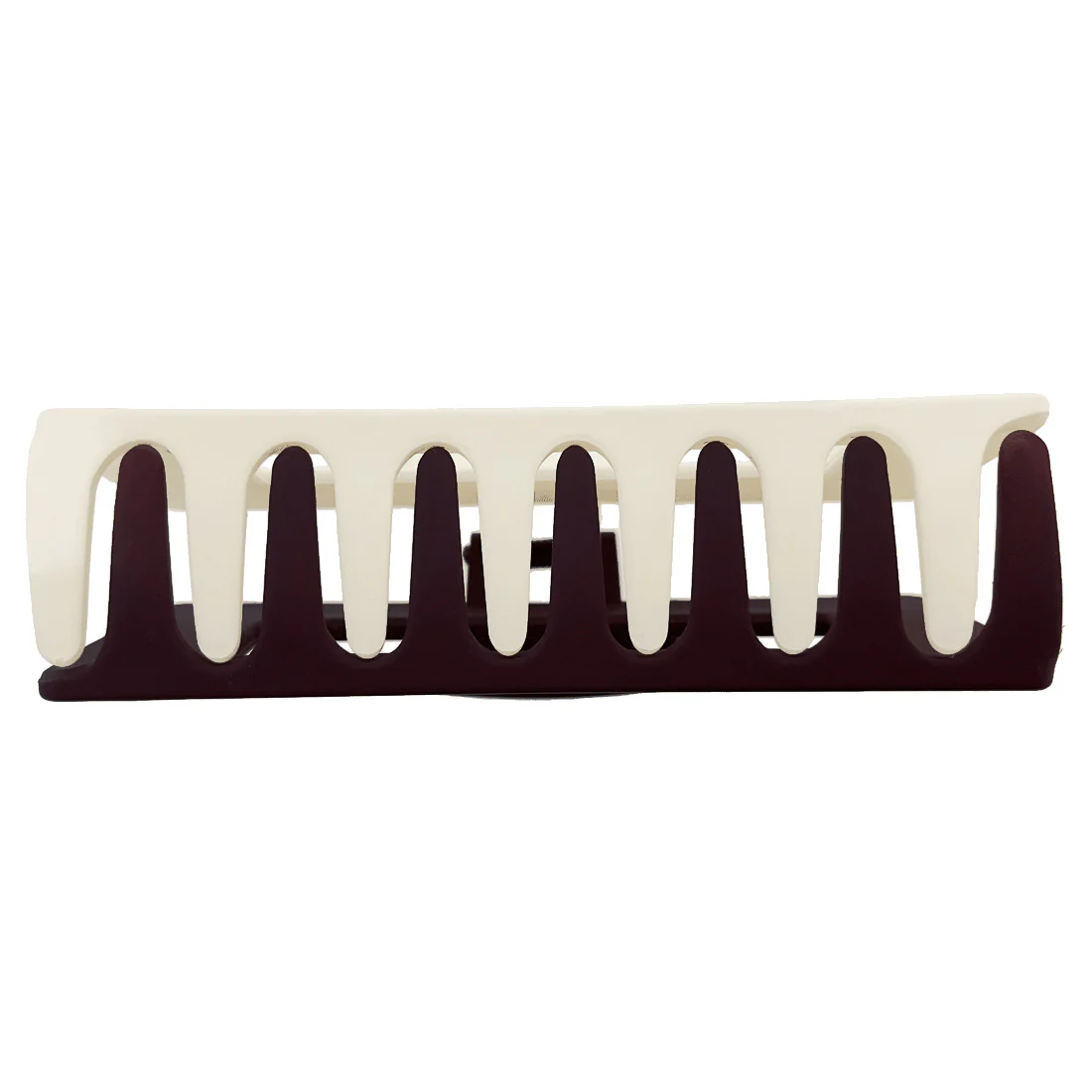 Ullu Melanie Hair Claw <br>Size: 10.5cm x 5cm <br>Two Tone Burgundy & White - Image 4