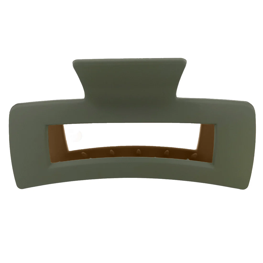 Ullu Melanie Hair Claw <br>Size: 10.5cm x 5cm <br>Two Tone Green & Taupe