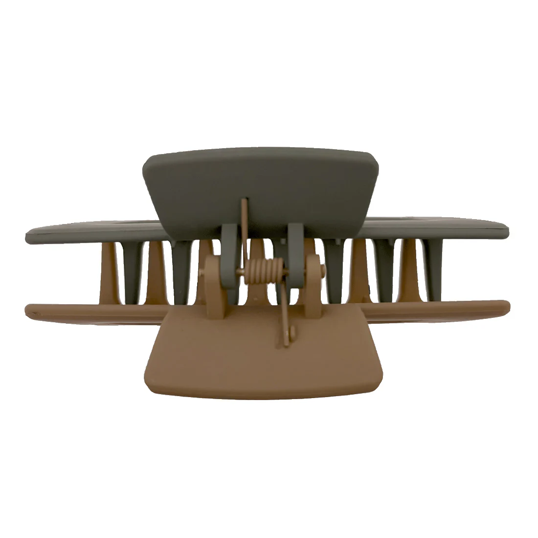 Ullu Melanie Hair Claw <br>Size: 10.5cm x 5cm <br>Two Tone Green & Taupe - Image 3