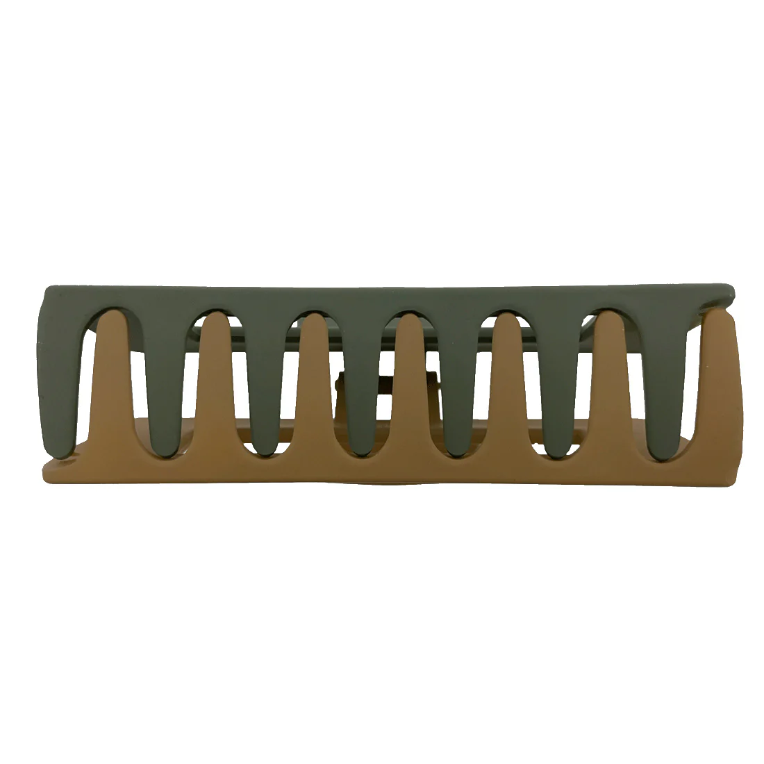 Ullu Melanie Hair Claw <br>Size: 10.5cm x 5cm <br>Two Tone Green & Taupe - Image 4