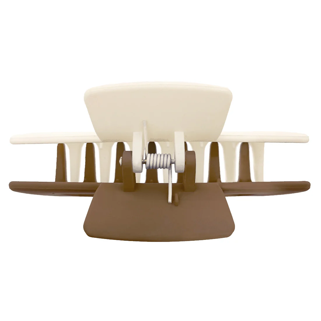 Ullu Melanie Hair Claw <br>Size: 10.5cm x 5cm <br>Two Tone Taupe & White - Image 3