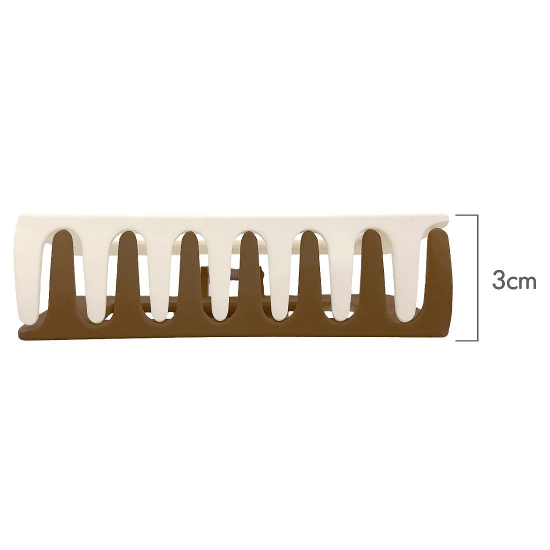 Ullu Melanie Hair Claw <br>Size: 10.5cm x 5cm <br>Two Tone Taupe & White - Image 7