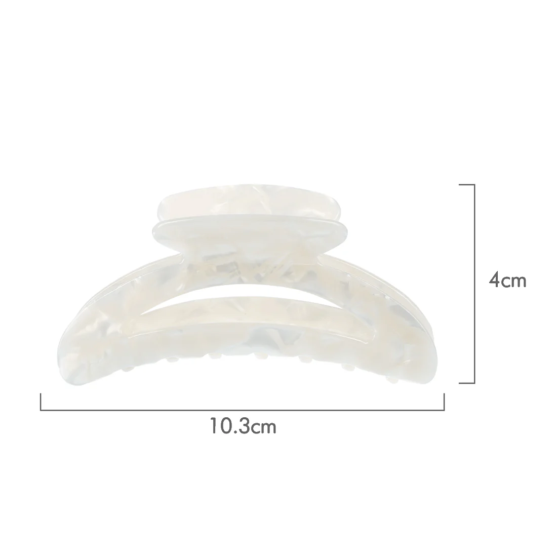 Ullu Valentine Hair Claw <br>Marbled White <br>Size: 10.3cm x 4cm - Image 3