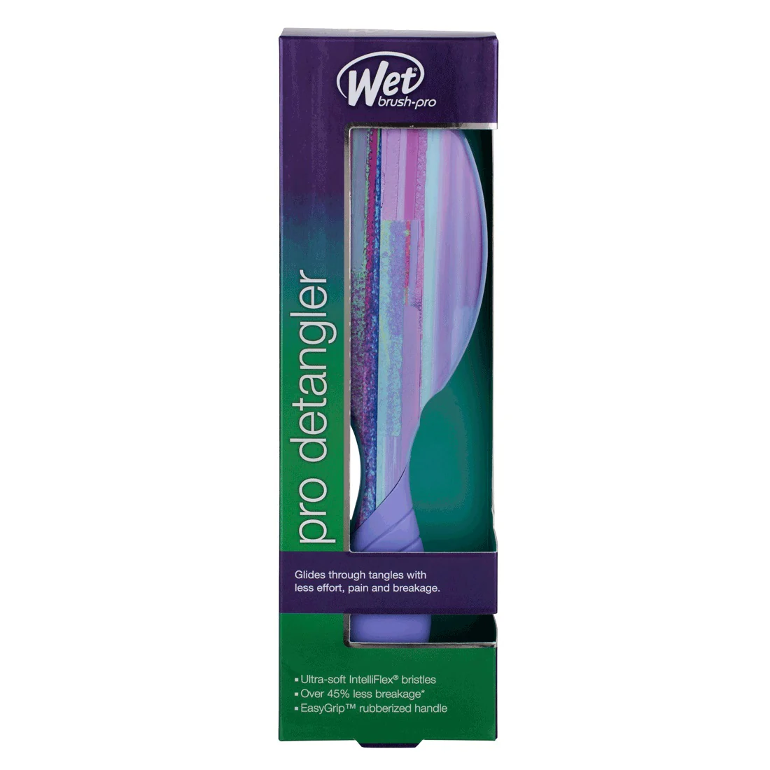 Wet Brush Pro Swift Strokes Detangler Hair Brush <br>Purple Streams <br>IntelliFlex bristles - Image 4